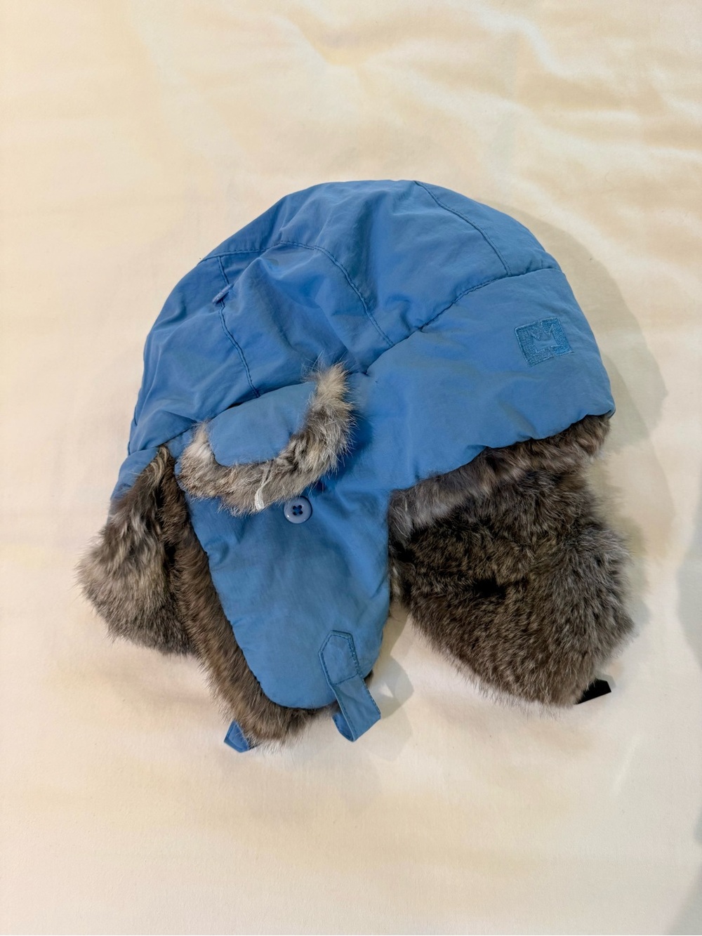 Men's Blue Faux-Fur Trapper Hat